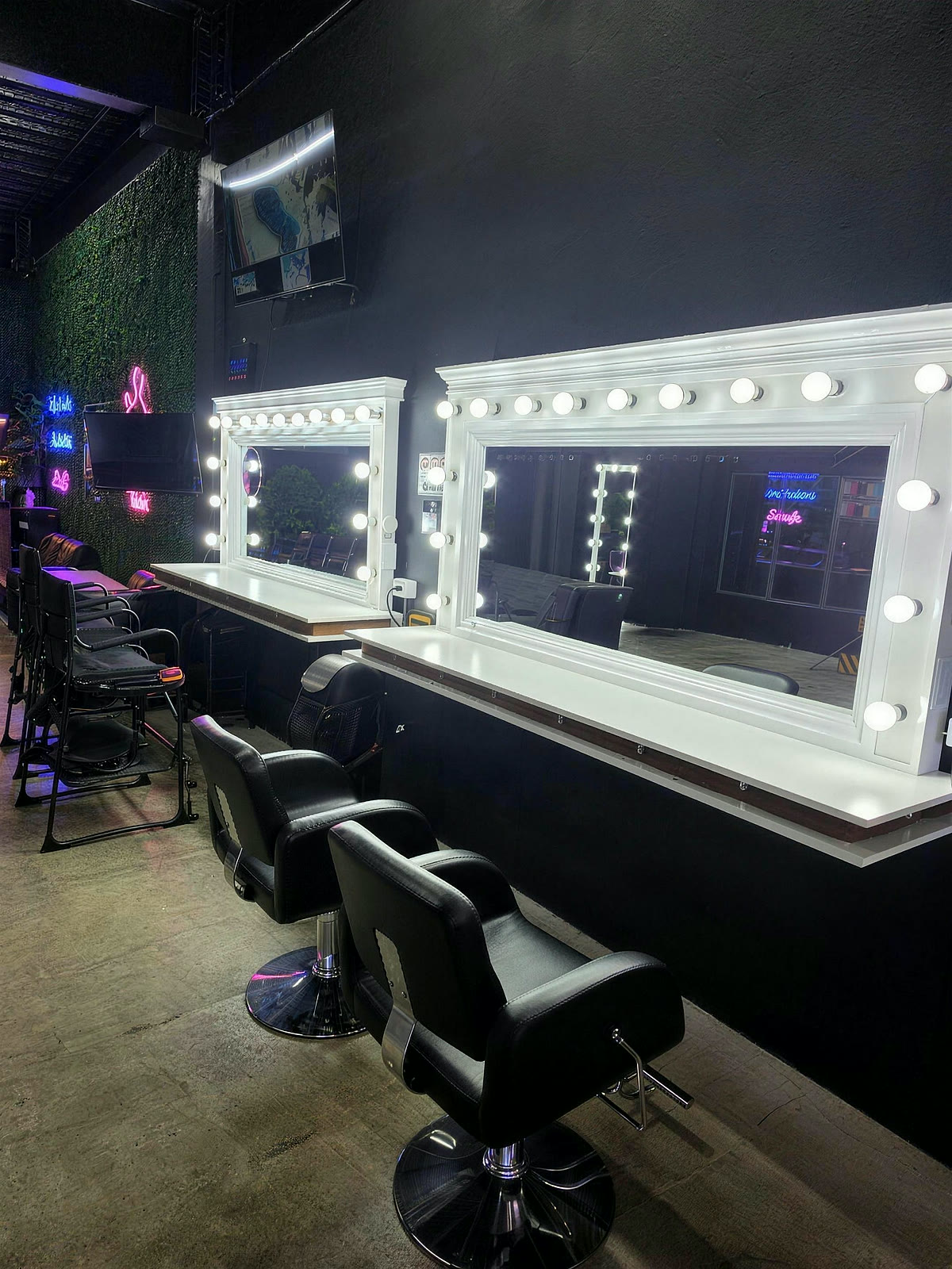Hair and makeup vanity stations
