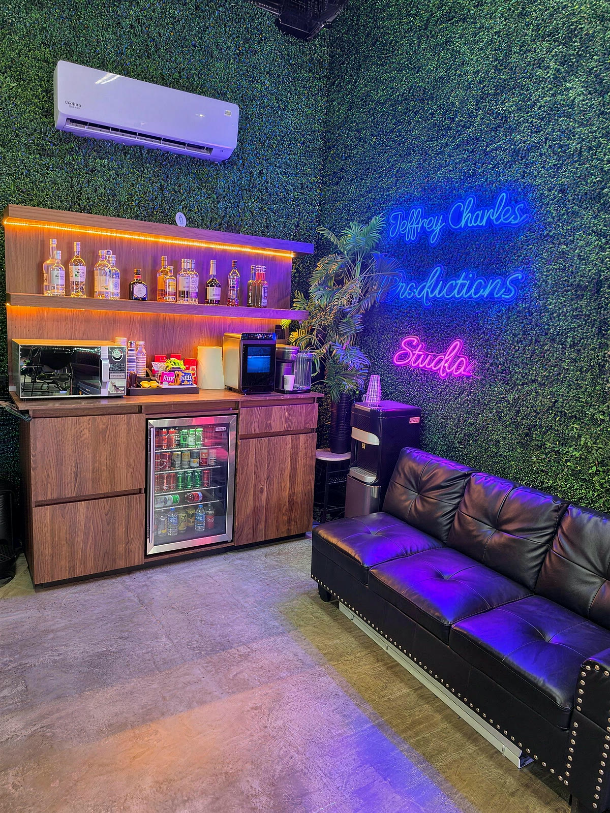 Neon lounge area